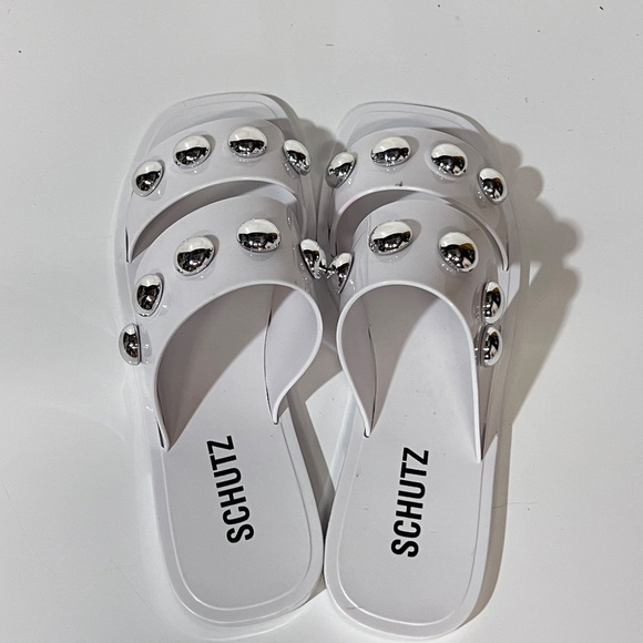 🛍️SCHUTZ  Jelly lizzie slide studded sandals size 8‎ - Picture 8 of 11